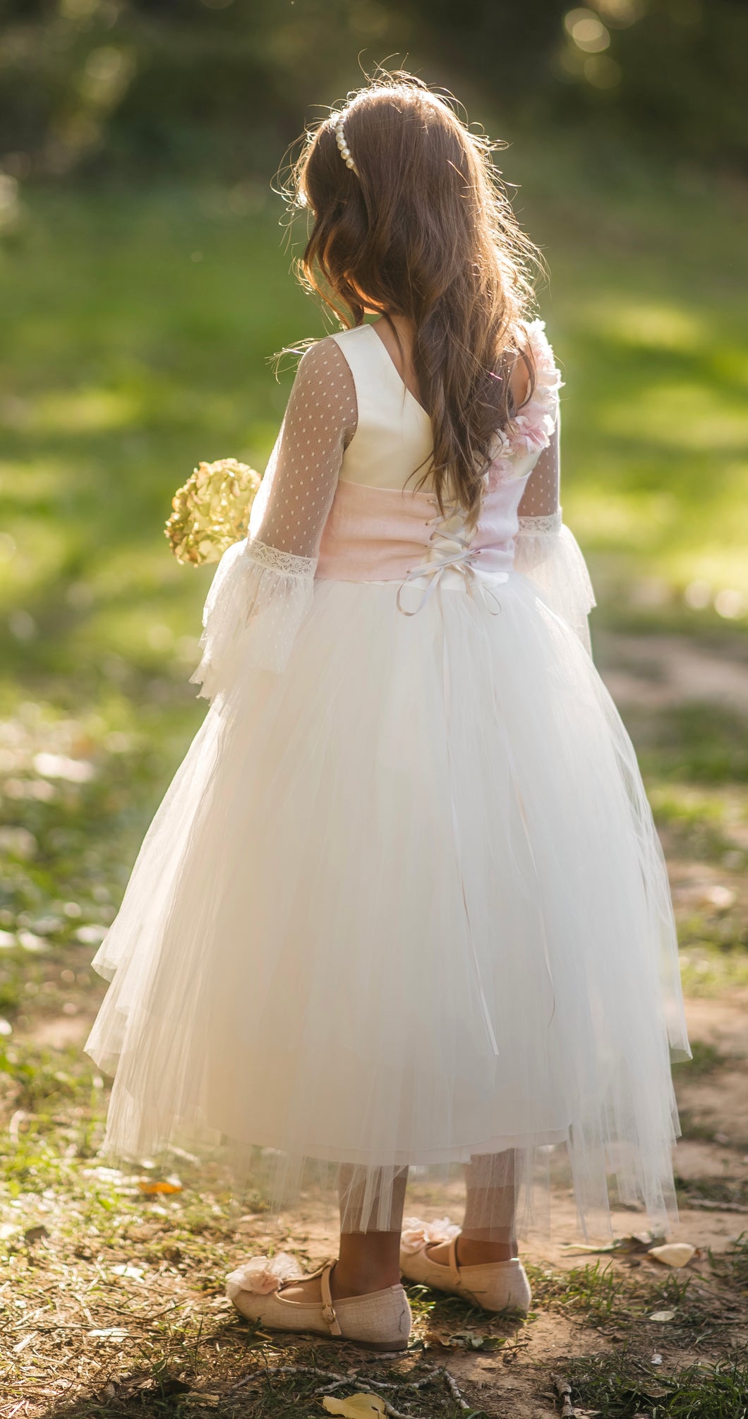 Vestido Comunión, Arras o Fiesta. Modelo EMMA . 'Hada de las nubes rosas'