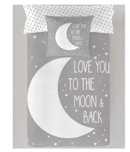 Load image into Gallery viewer, Funda Nordica Niña. Modelo Moon Gris. Regalos de Comunión.