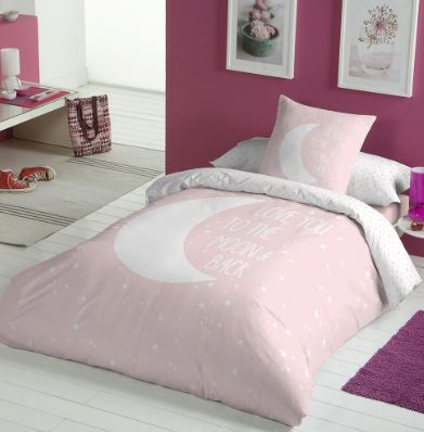 Funda Nordica Niña. Modelo Moon Rosa. Regalos de Comunión.